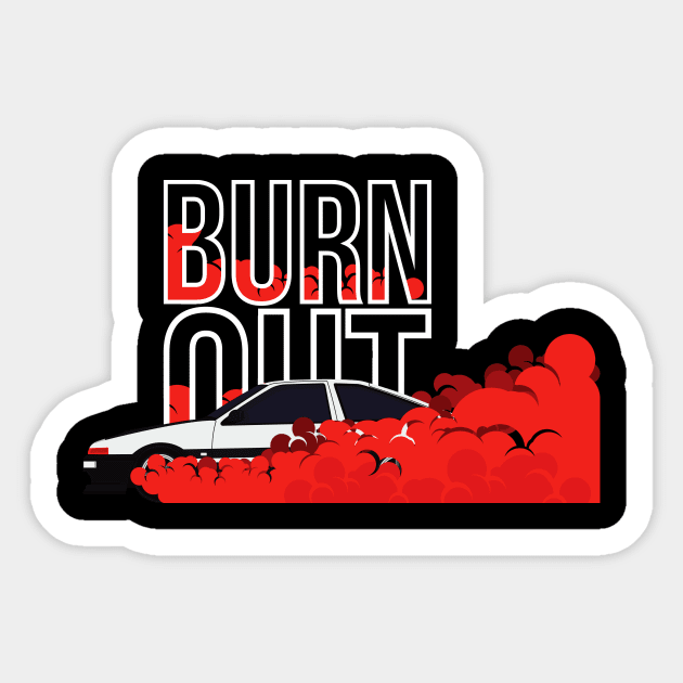 Toyota AE86 Burnout Sticker by AdriaStore1